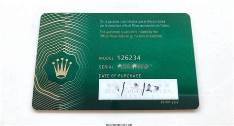 new Rolex warranty card 2020